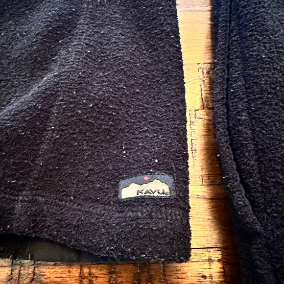 Kavu Jacket Mens LARGE Black Fleece Terry Cloth Full Zip Pockets Mock Ne… - Picture 5 of 8